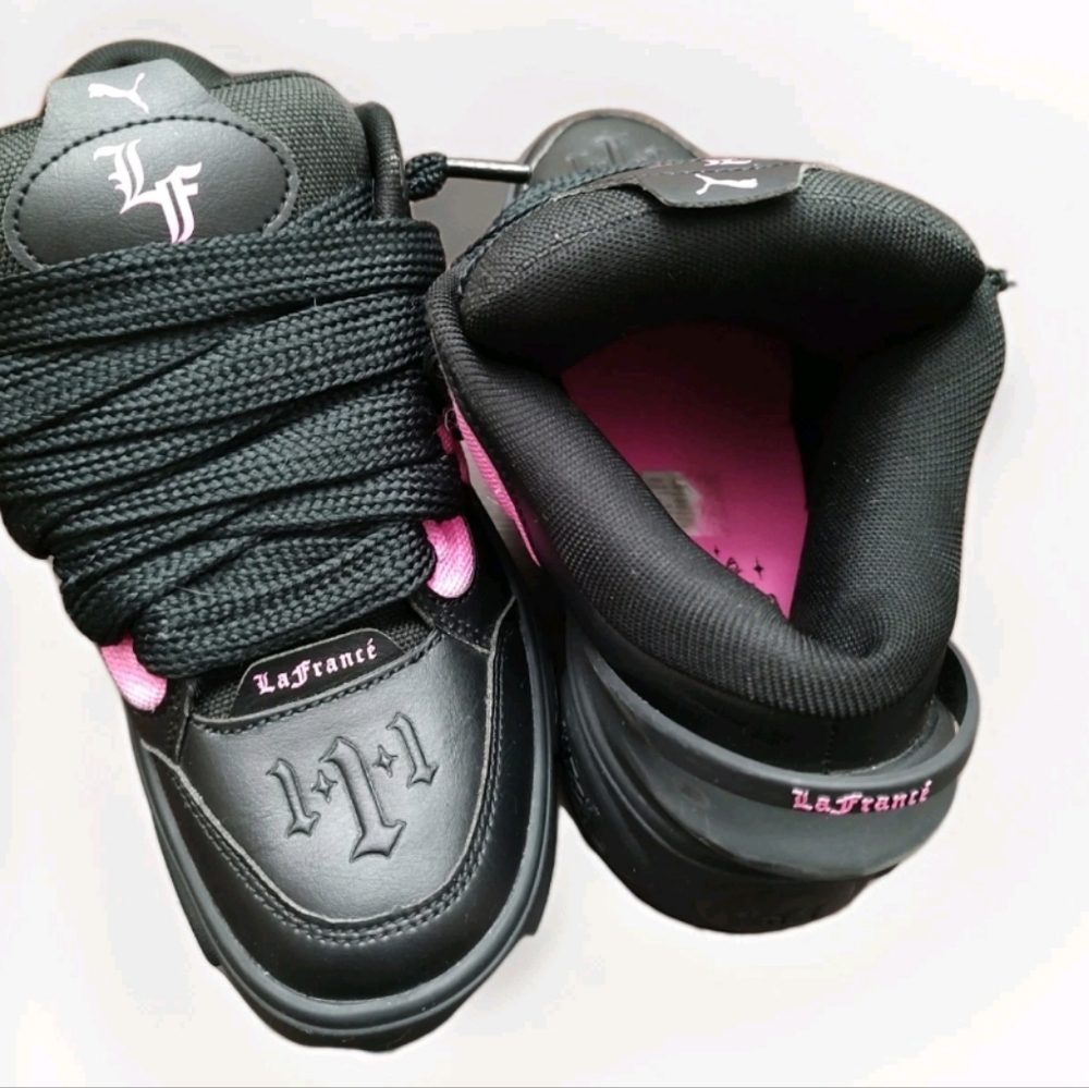 PUMA La Francé Untouchable Lace Up  Youth Girls Black Sneakers Casual Shoes 3108 - Picture 3 of 12